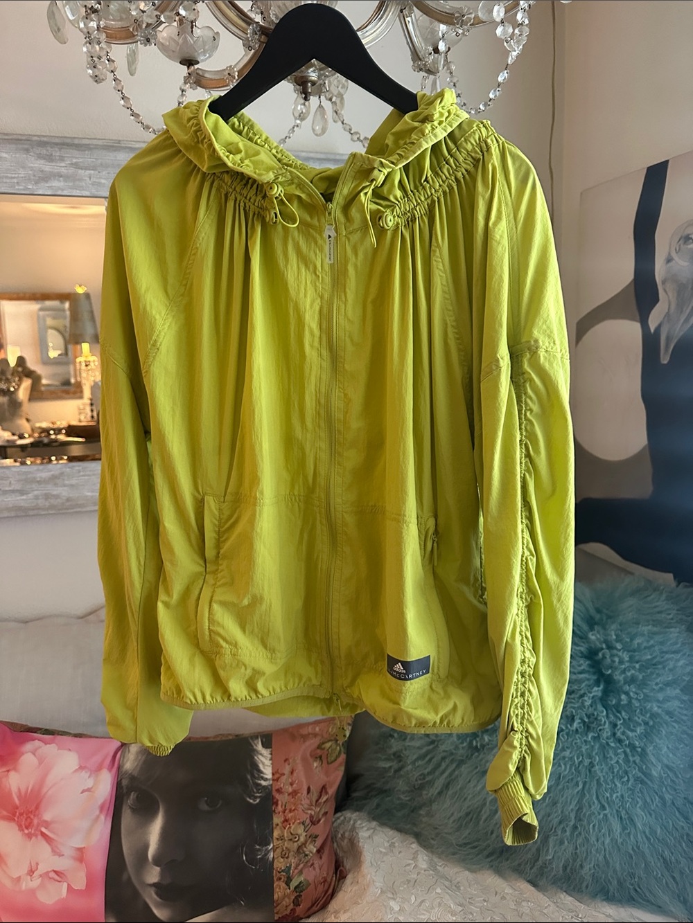Adidas by Stella McCartney Lime Green Hooded Windbreaker